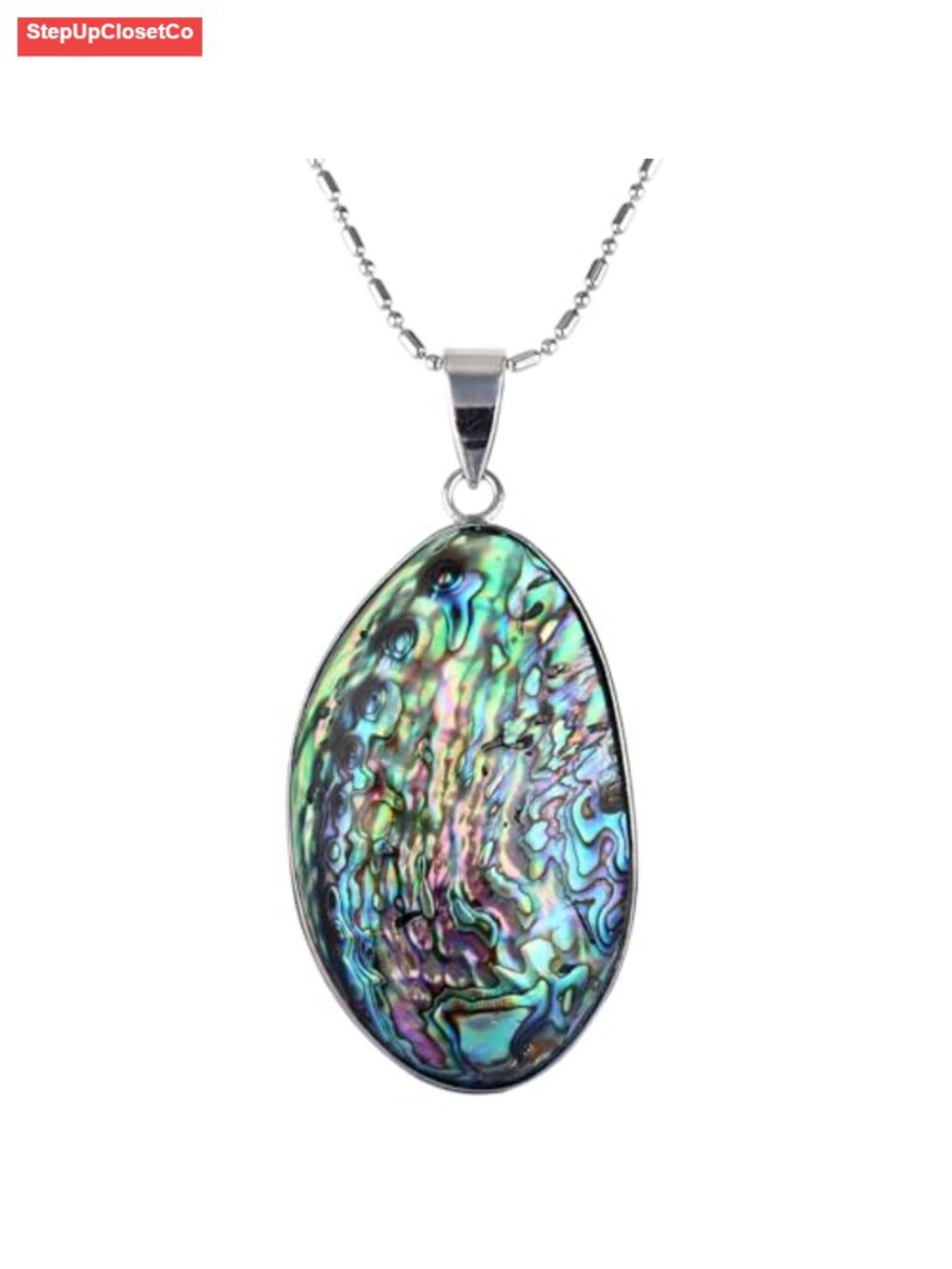Handmade Abalone Shell Pendant Necklace with Chain, Boho Sea Shell Jewelry Gift